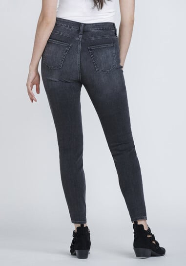 Women's Washed Black High Rise Skinny Jeans