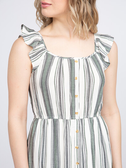 Women's Stripe Tiered Midi Dress