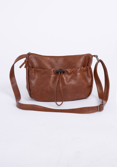 Women's Washed PU Slouch Cross Body Bag Women's Washed PU Slouch Cross Body Bag Image 4