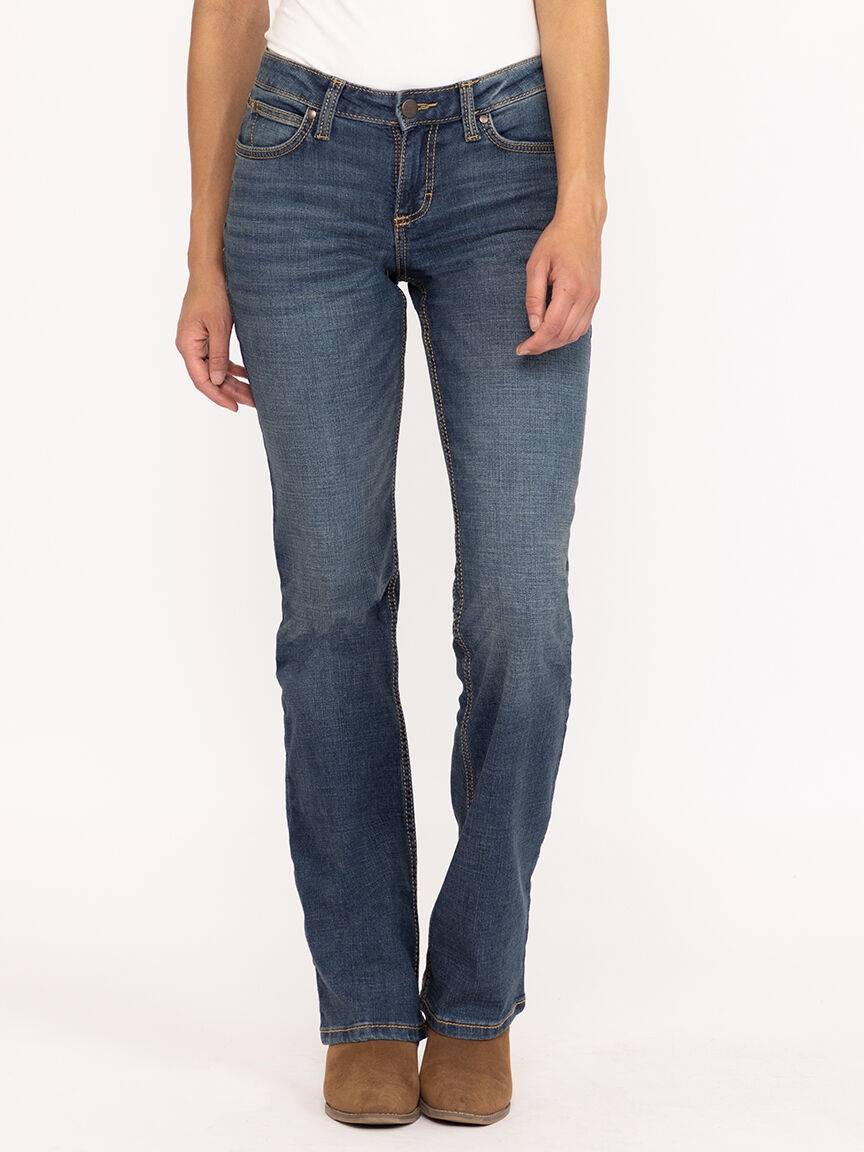 Women's Medium Wash Retro Mae Mid Rise Bootcut Jeans