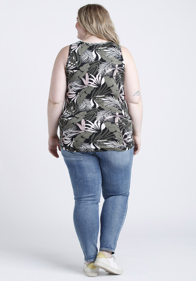 Women's Tropical Side Ruched Tank Image 2