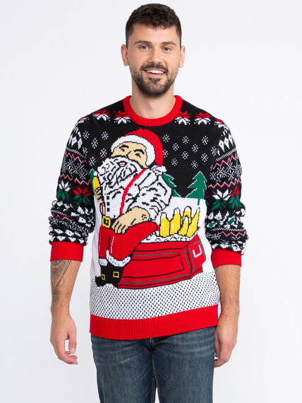 Men's Santa & Beer Sweater Image 2