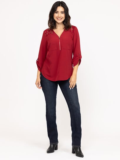 Women's Half Zip Blouse Women's Half Zip Blouse