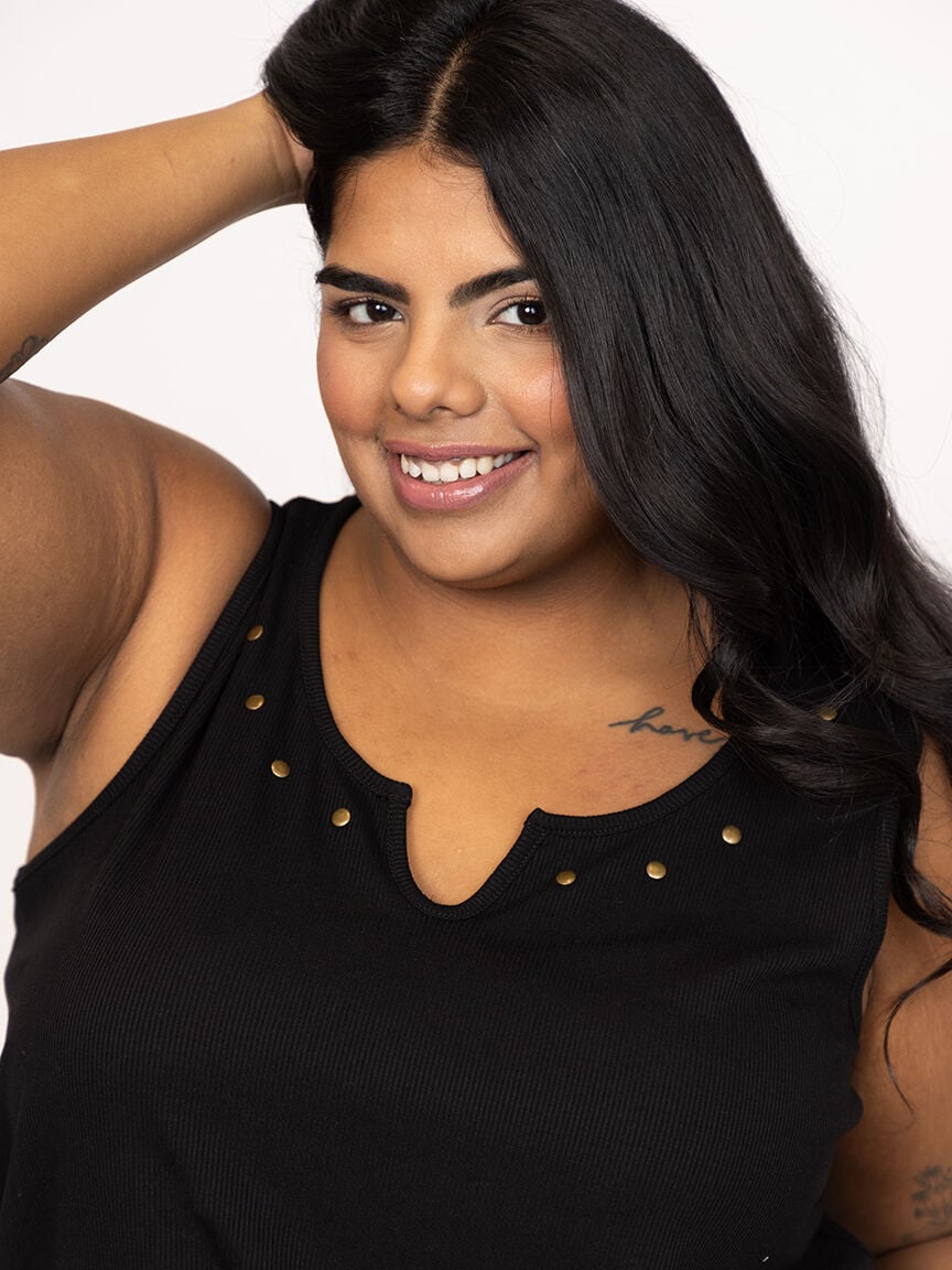 Women's Rib Split Neck Tank