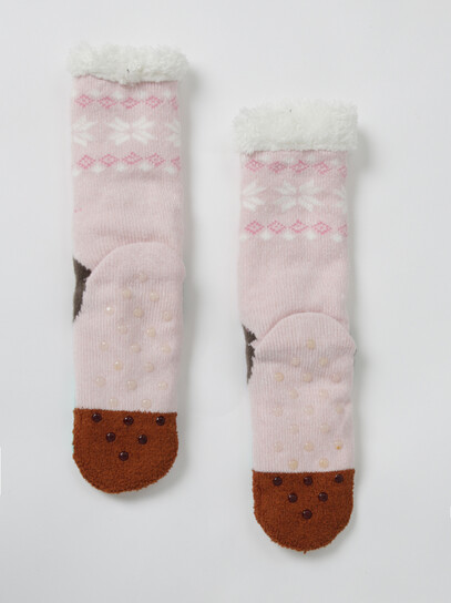 Women's Winter Moose Slipper Sock