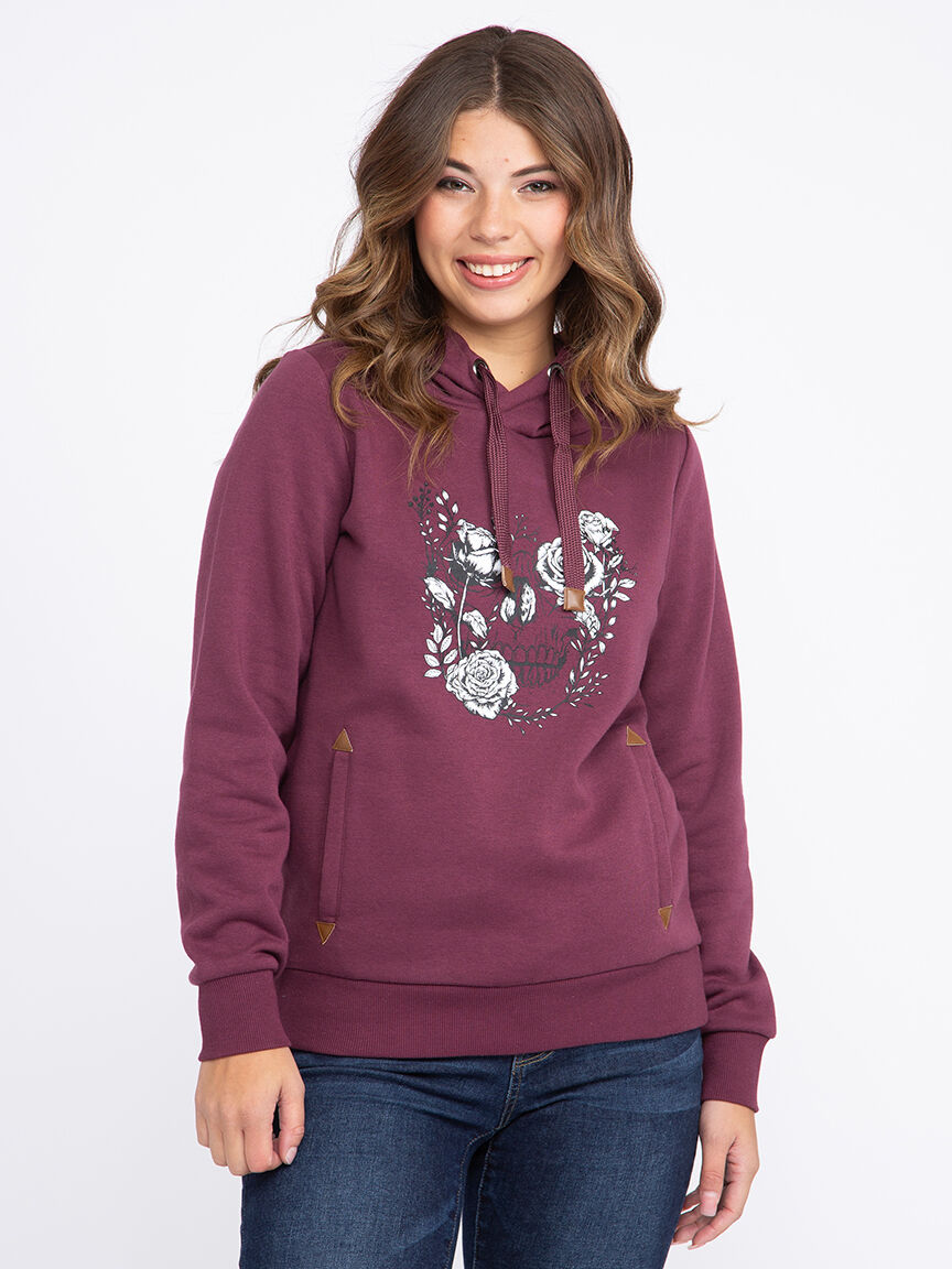Women's Skull Popover Hoodie Warehouse One
