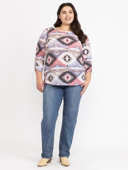 Women's Geo Side Button Top Women's Geo Side Button Top