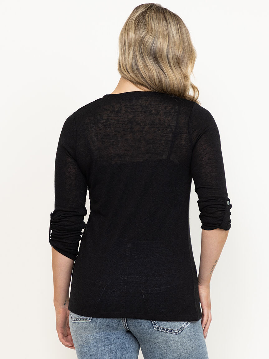Women's Roll Sleeve Cardigan