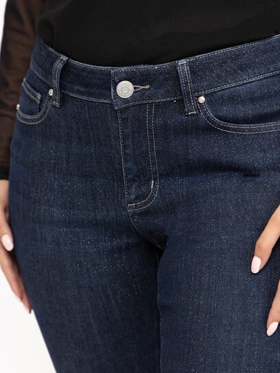 Women's Mid Rise Dark Wash Sparkle Skinny Jeans Women's Mid Rise Dark Wash Sparkle Skinny Jeans