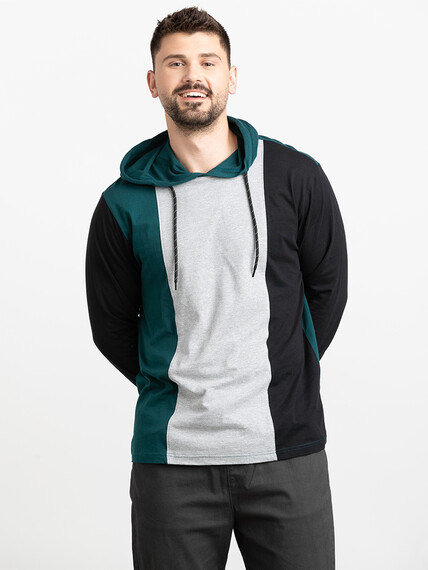Men's Hooded Colour Block Shirt Image 1