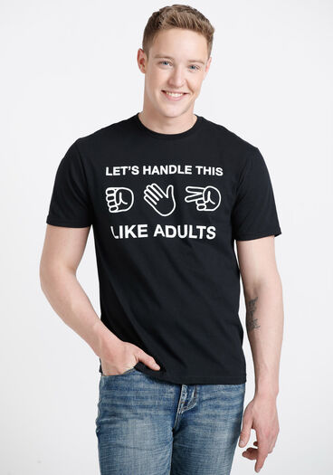 Men's Let's Handle This Like Adults Tee, BLACK
