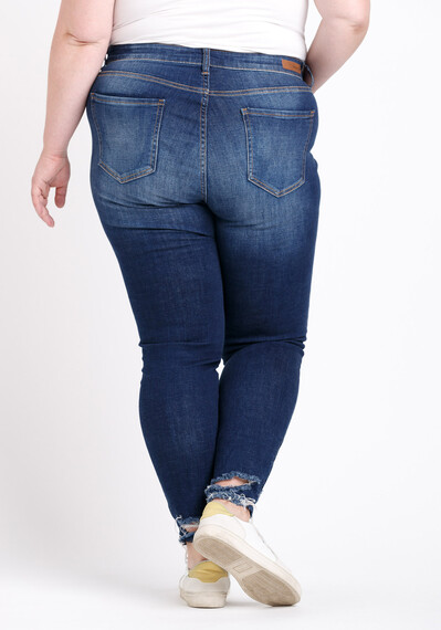 Women's Plus Size Distress Ankle Skinny Jeans Image 2