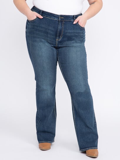 Women's Plus Flap Pocket Baby Boot Jeans