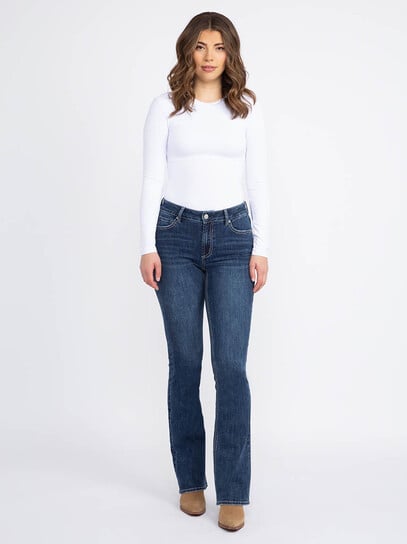 Women's Medium Dark Wash Baby Boot Jeans Women's Medium Dark Wash Baby Boot Jeans