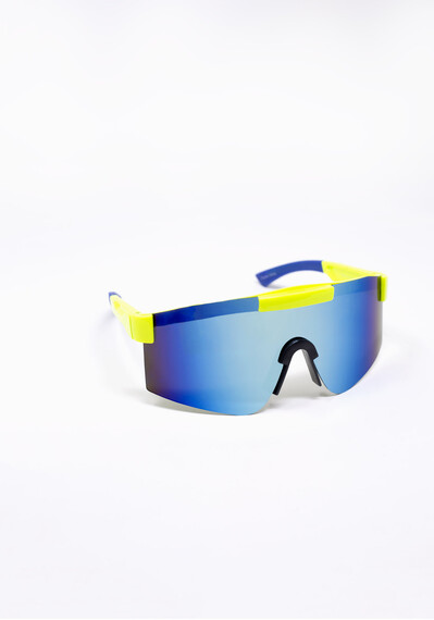 Men's Reflective Sport Shield Sunglasses Men's Reflective Sport Shield Sunglasses Image 4