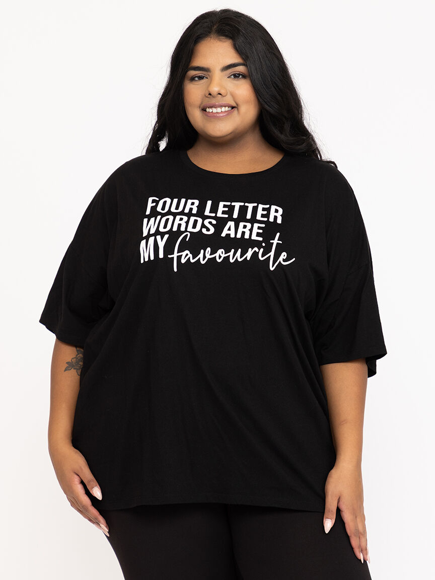 Women's 4 Letter Word Oversized Tee