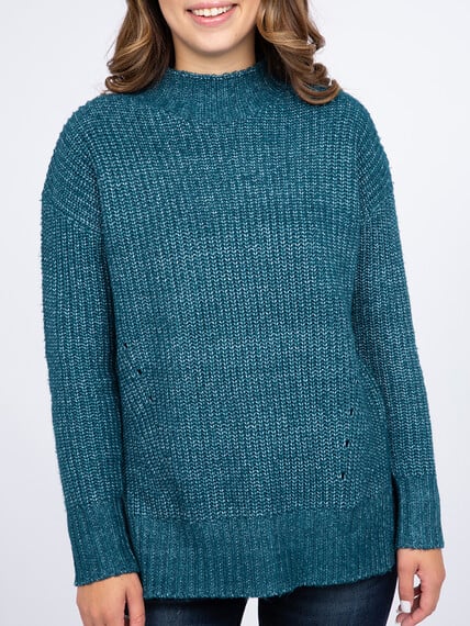 Women's Mock Neck Tunic Sweater Image 5