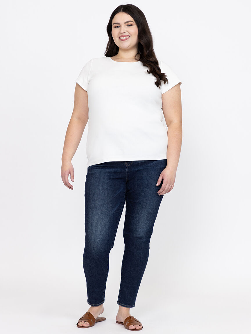 Women's Ribbed Crew Neck Tee