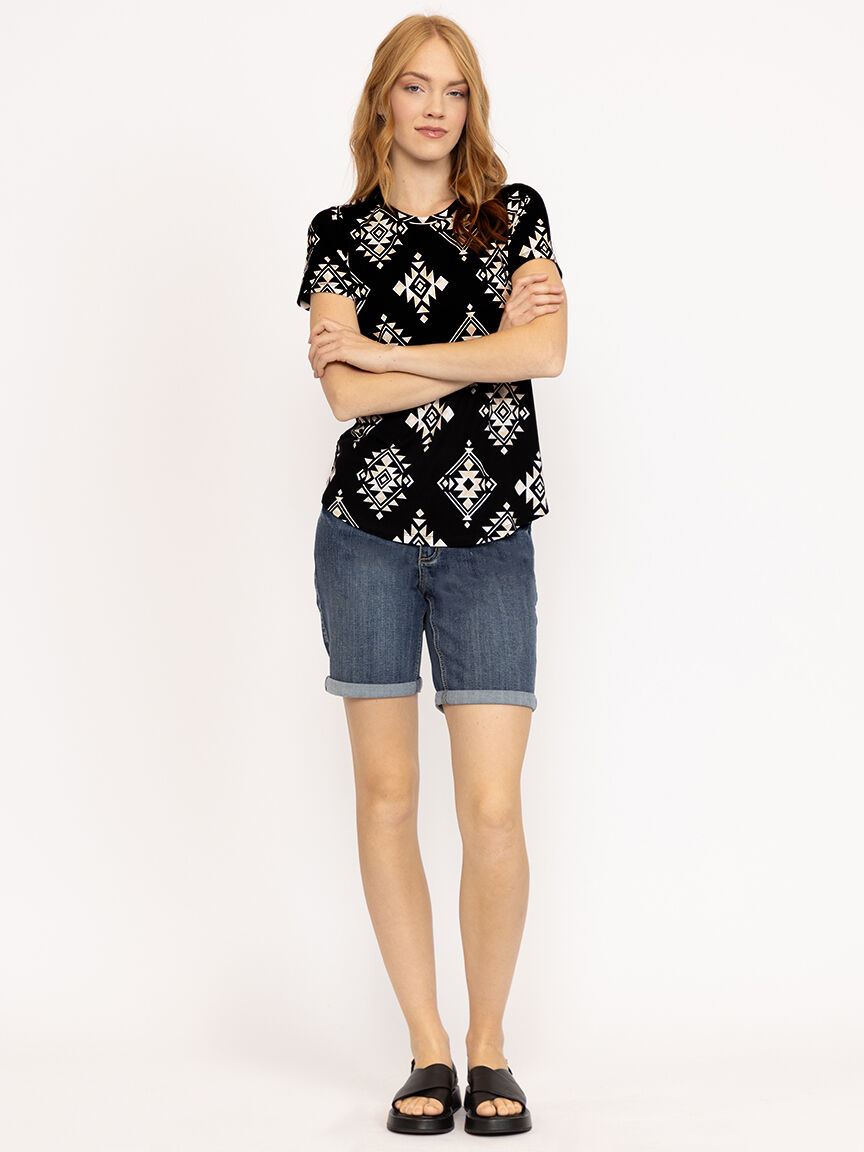 Women's Geometric Crew Neck Tee