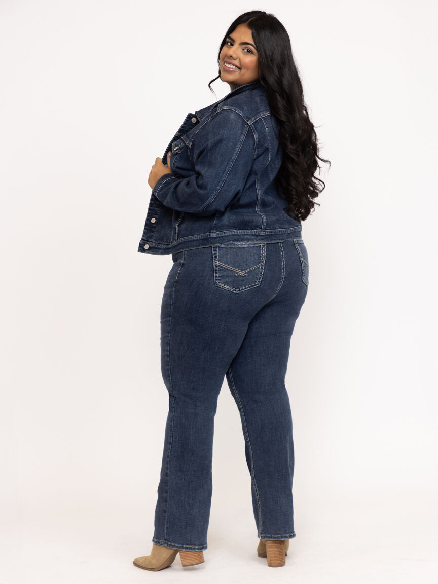 Women's Plus Medium Dark Wash Baby Boot Jeans