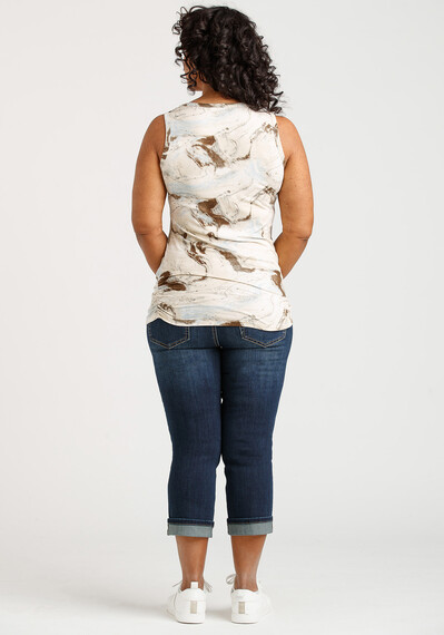 Women's Marble Side Ruched Tank Image 2