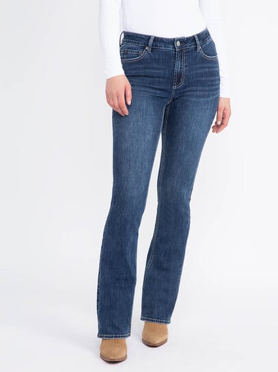 Women's Medium Dark Wash Baby Boot Jeans Women's Medium Dark Wash Baby Boot Jeans