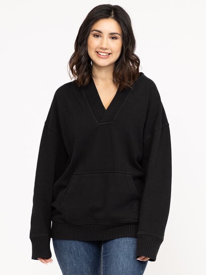 Women's V Neck Pop Hoodie Women's V Neck Pop Hoodie