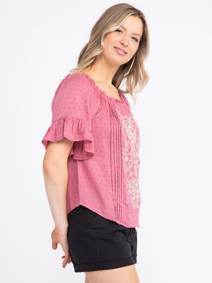 Women's Embroidered Peasant Top Image 3