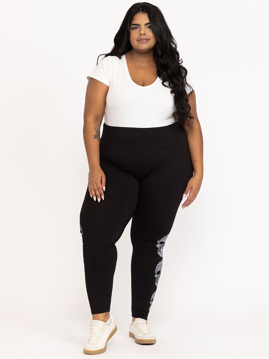 Women's Rhinestone Skull Legging