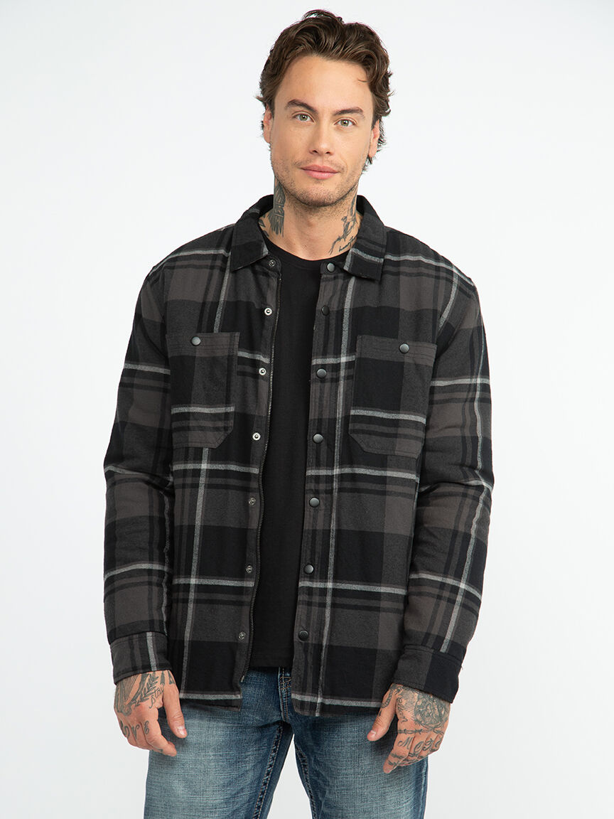 Men s Plaid Flannel Shacket Warehouse One