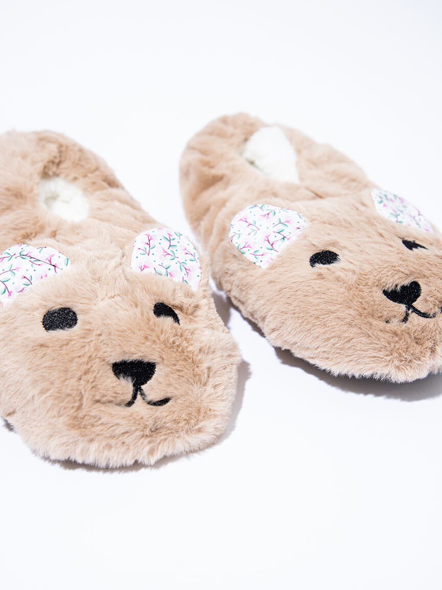 Women's Brown Bear Slippers