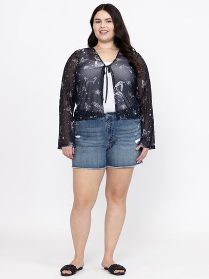 Women's Mesh Tie Front Cardigan Women's Mesh Tie Front Cardigan