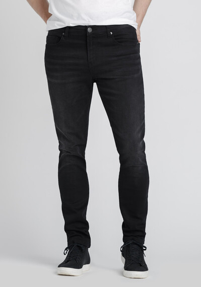 Men's Washed Black Skinny Jeans Image 1