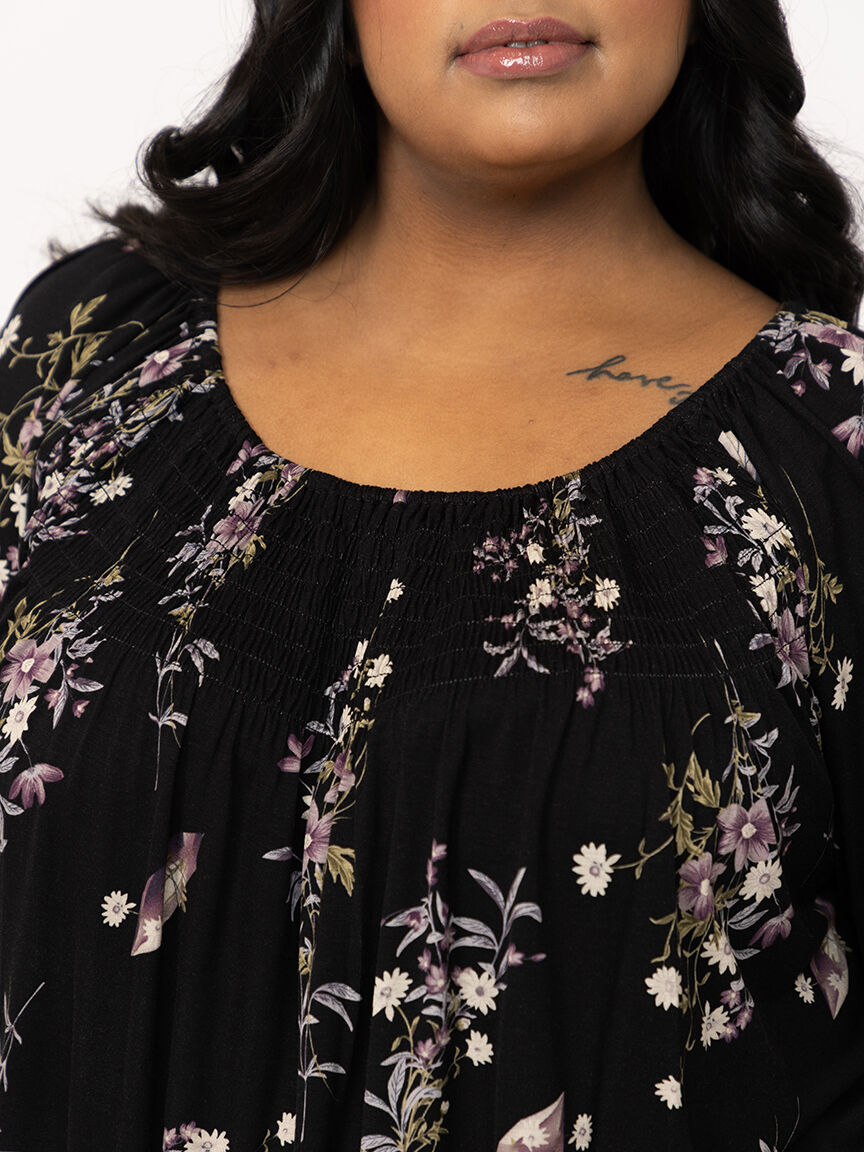 Women's Floral Bell Sleeve Top