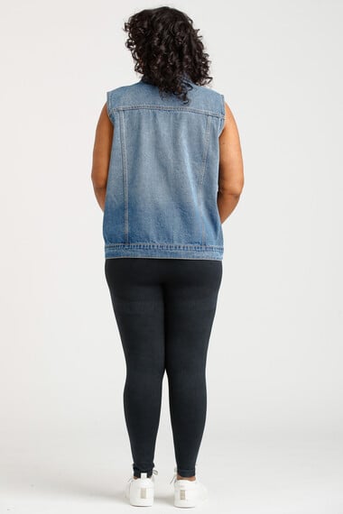 Women's Oversized Denim Vest Image 2