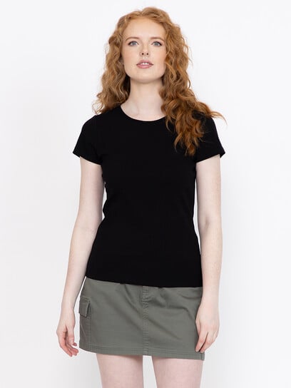 Women's Ribbed Crew Neck Tee Women's Ribbed Crew Neck Tee
