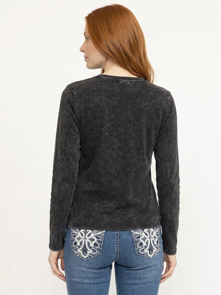 Women's Washed Rib Ornate Heart Tee