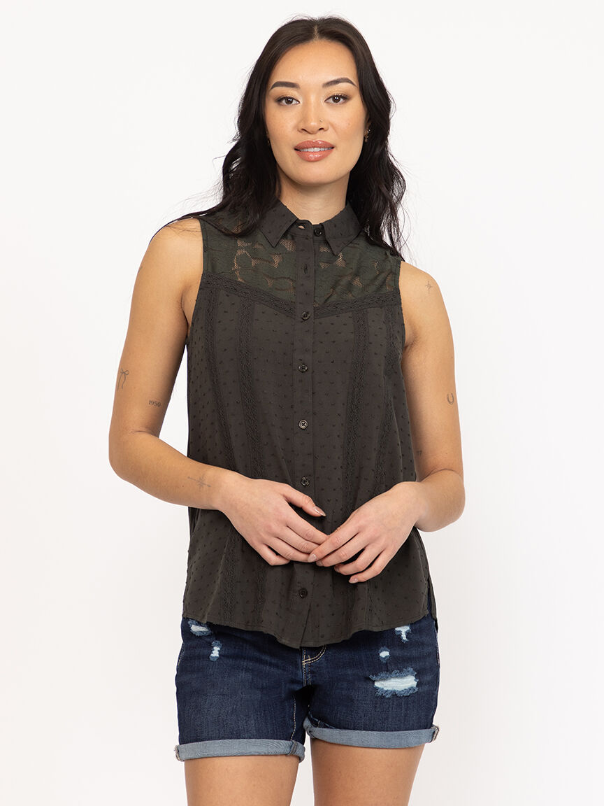 Women's Lace Insert Shirt