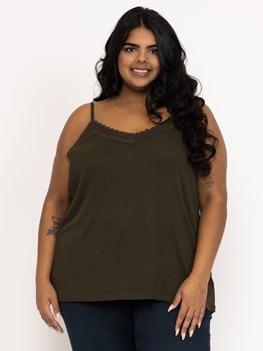 Women's Lace Trim Tank