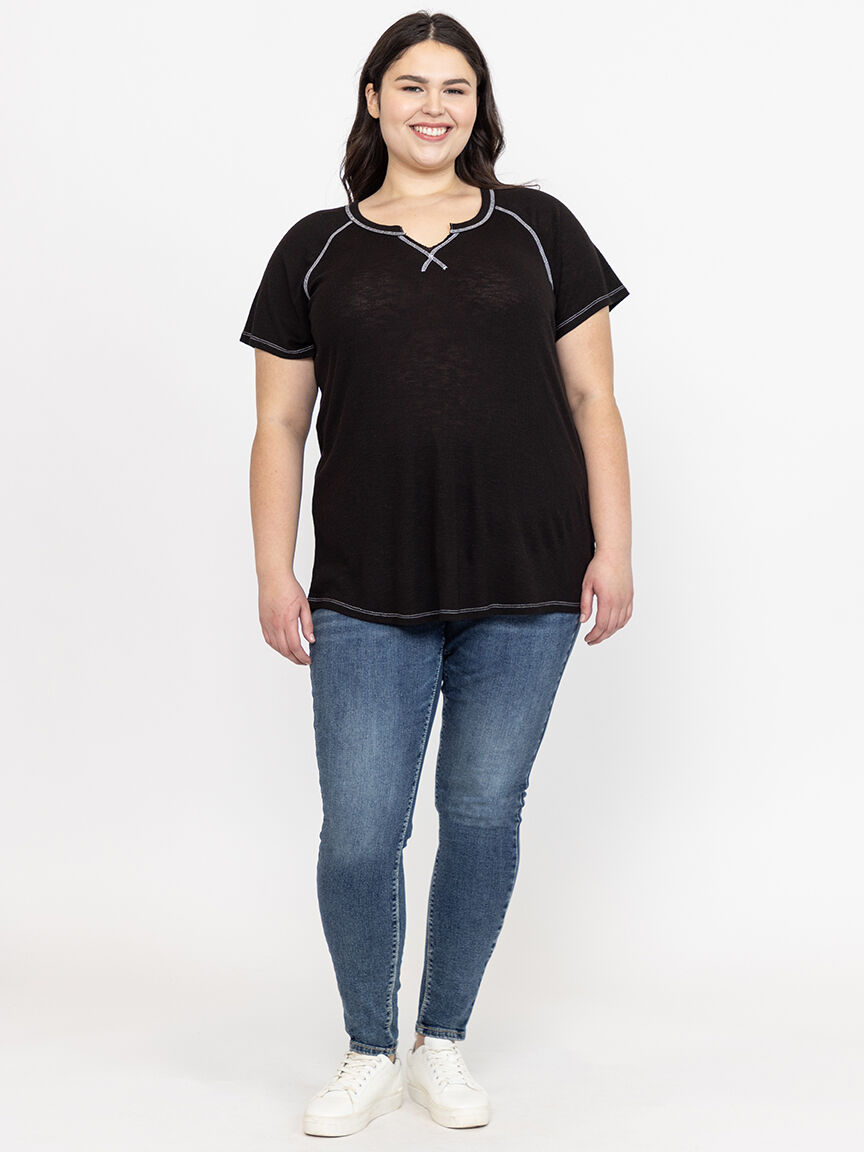 Women's Rib Split Crewneck Tee