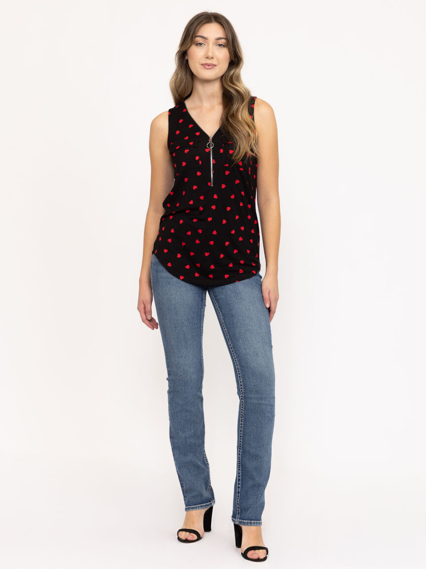 Women's Mini Heart Print Tank