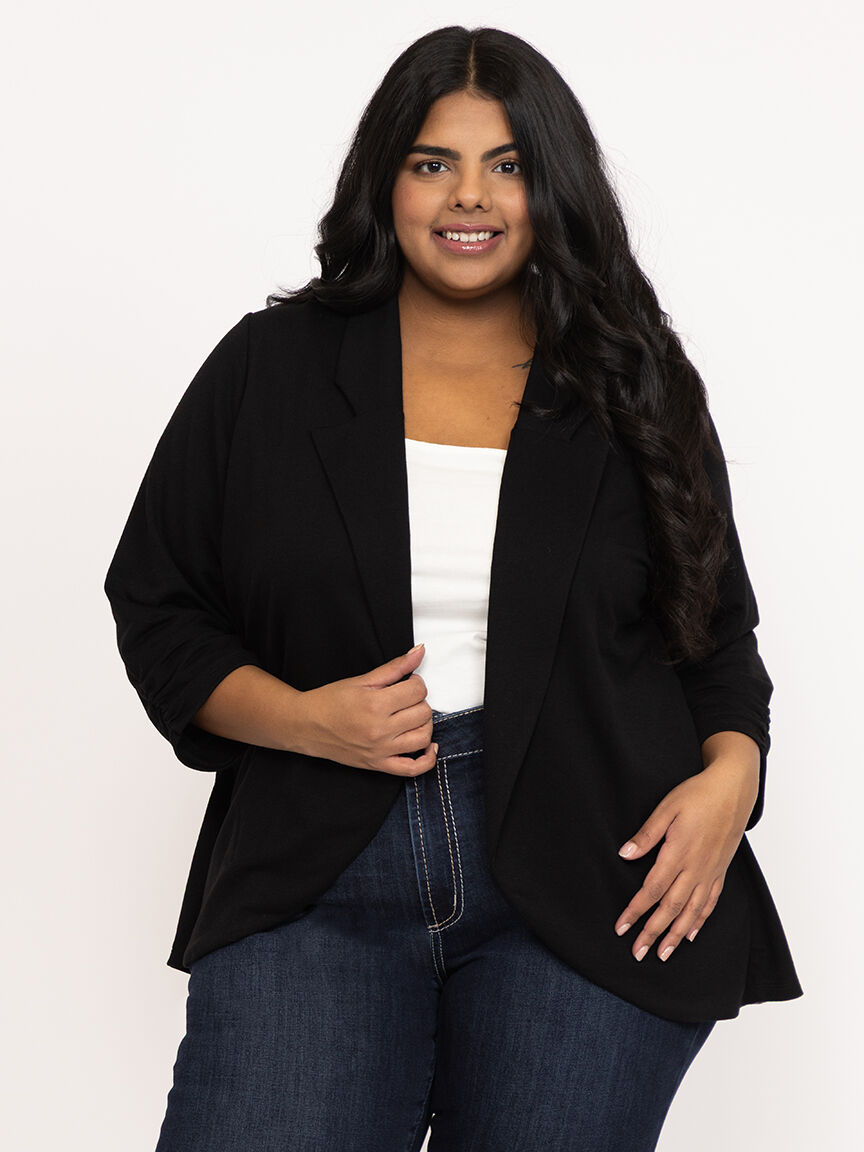 Women's Floral Chiffon Back Blazer