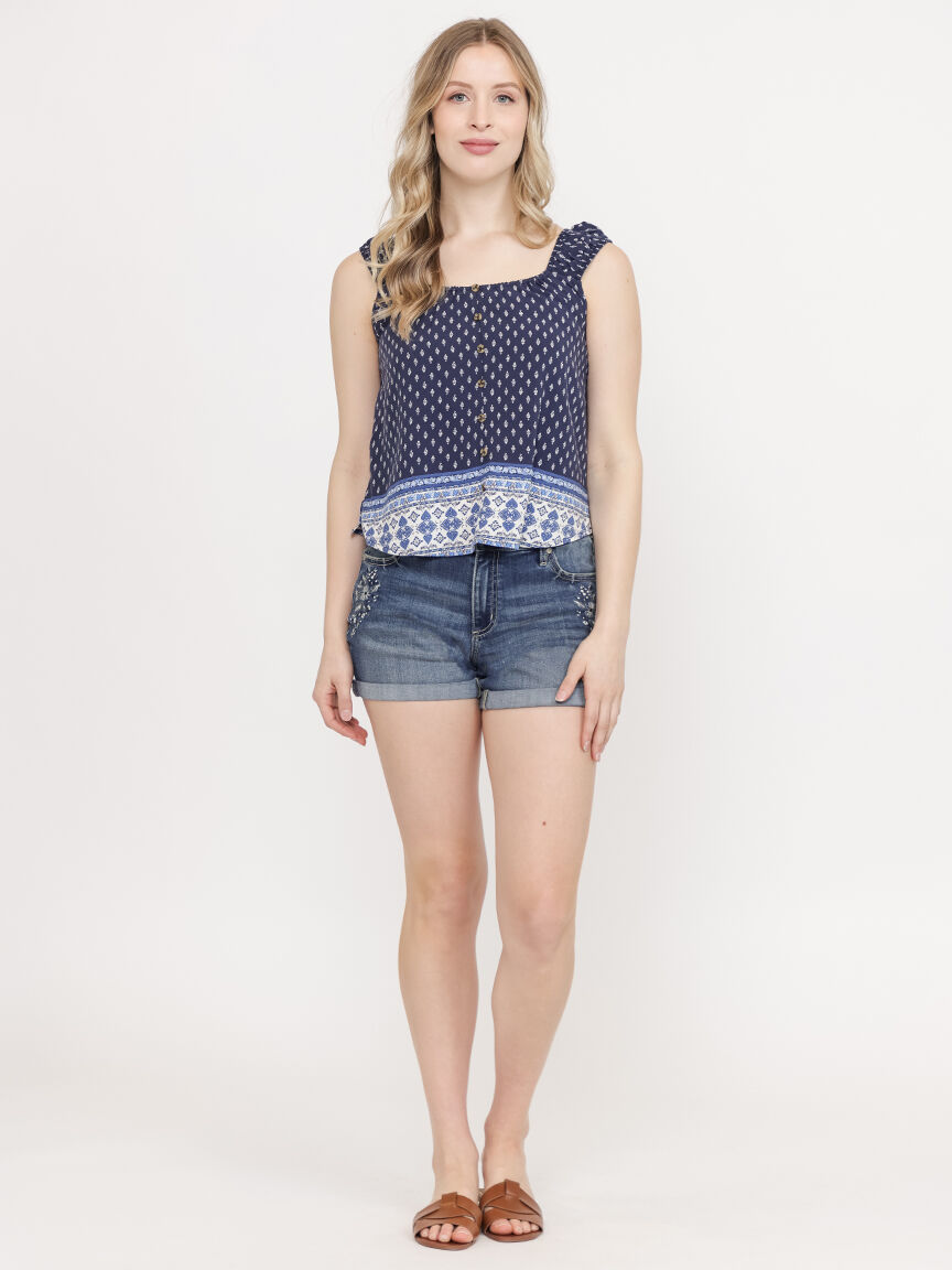 Women's Border Print Tank