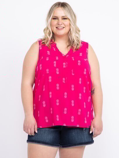 Women's Half Button Sleeveless Shirt Women's Half Button Sleeveless Shirt