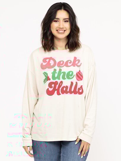 Women's Deck The Halls Long Sleeve Tee Women's Deck The Halls Long Sleeve Tee