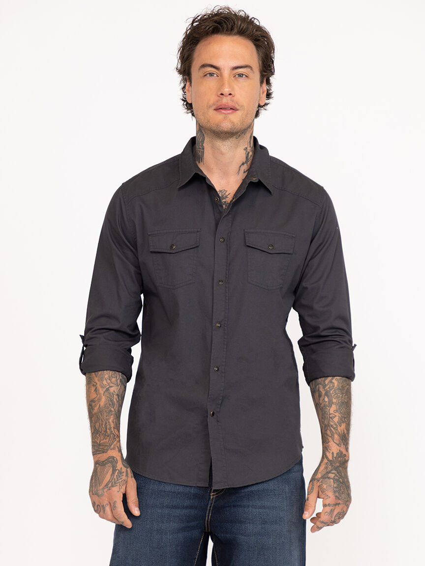 Men's Solid Washed Shirt