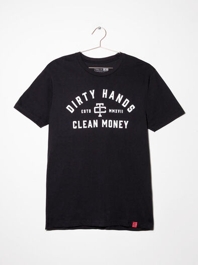 Men's Dirty Hands Clean Money Tee, BLACK