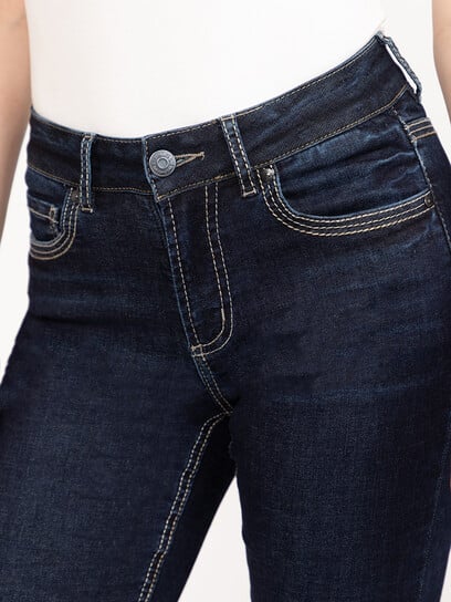 Women's Dark Wash Thick Stitch Skinny Jeans Women's Dark Wash Thick Stitch Skinny Jeans