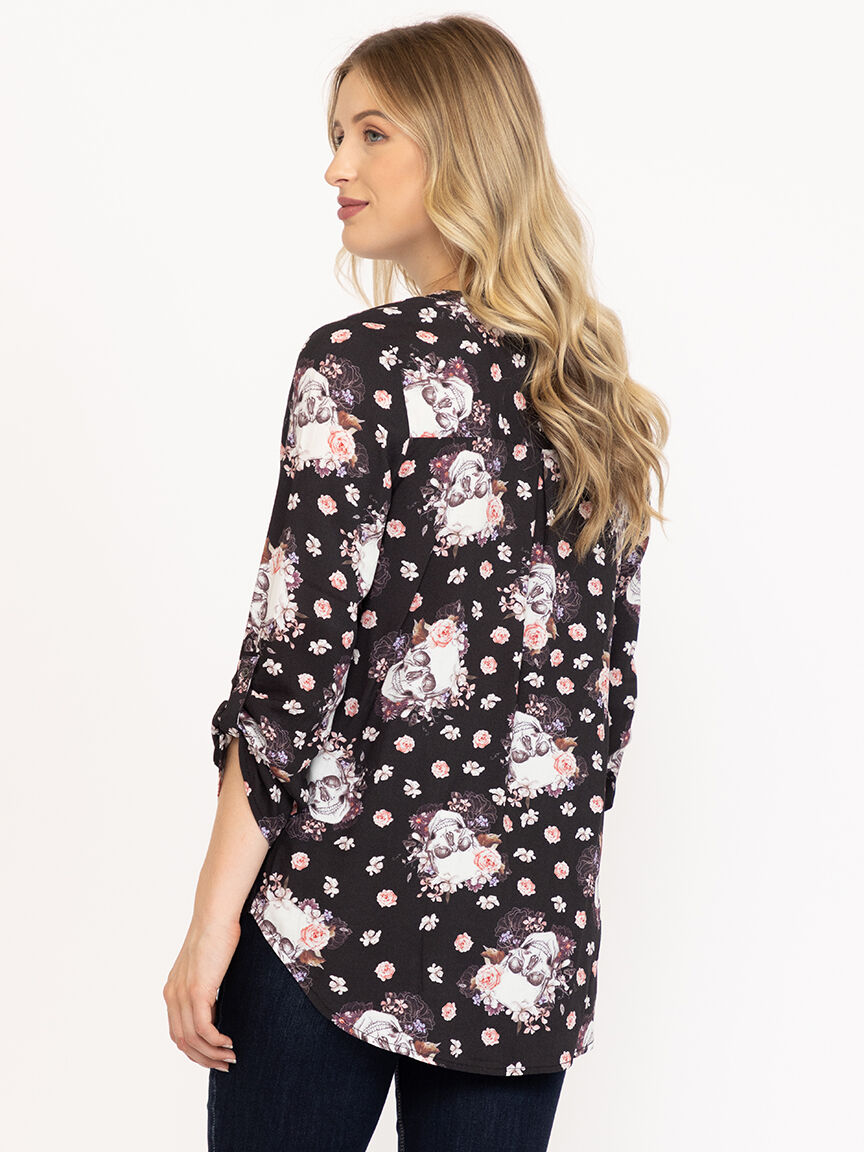 Women's Skull Floral Blouse