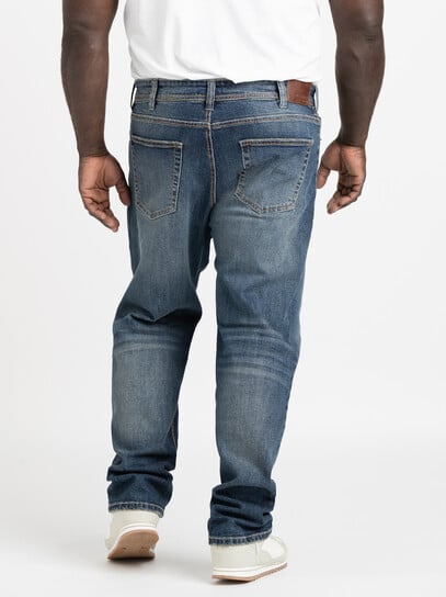 Men's Dark Wash Relaxed Straight Jeans Men's Dark Wash Relaxed Straight Jeans